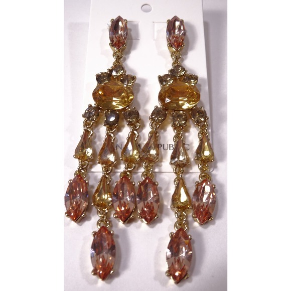 Banana Republic Women's Gemstone waterfall Chandelier Earrings NWT 50 - Picture 2 of 6